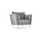 Fauteuil "agate", 1 Place, Gris Clair, Velours