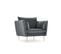 Fauteuil "agate", 1 Place, Gris Foncé, Velours