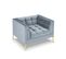 Fauteuil "karoo", 1 Place, Bleu Clair, Velours