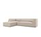 Canapé D'angle Gauche "ruby", 4 Places, Beige, Velours