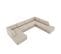 Canapé D'angle Panoramique Droit "ruby", 7 Places, Beige, Velours