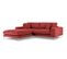 Canapé D'angle Gauche "jog", 5 Places, Rouge, Tissu Chenille