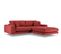 Canapé D'angle Droit "jog", 5 Places, Rouge, Tissu Chenille