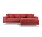 Canapé D'angle Droit "jog", 5 Places, Rouge, Tissu Chenille