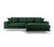 Canapé D'angle Droit "jog", 5 Places, Vert, Tissu Chenille