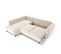 Canapé D'angle Gauche Convertible "caro", 5 Places, Beige Clair, Velours