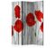 Paravent 3 Volets "tale Of Red Poppies" 135x172cm