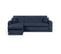 Canapé D'angle Convertible/réversible 3 Places Roman - Tissu Bleu Foncé - L235 X H81 X P 85/153 Cm