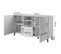 Buffet Design Gris Brillant 150 Cm Yaka