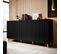 Buffet Long Noir 200 Cm 4 Portes Gustave