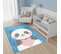 Tapis Enfant Bébé Bleu Blanc Rose Gris Panda 140 X 200 Cm Jolly