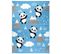 Tapis Enfant Bébé Bleu Noir Blanc Gris Panda 160 X 220 Cm Jolly