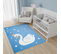 Tapis Enfant Bébé Bleu Blanc Jaune Gris Cygne 140 X 200 Cm Jolly