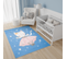 Tapis Enfant Bébé Bleu Rose Blanc Chaton 120 X 170 Cm Jolly