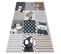 Tapis Fun Pets Pour Enfants, Animaux Gris 140x190 Cm