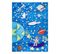 Tapis Lavable Bambino 2265 Fusée Spatiale Pour Les Enfants Antidérapant - Bleu 80x150 Cm