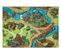 Tapis Rebel Roads Dino World 29 Dinosaures, Antidérapant Pour Enfants - Gris / Vert  95x133 Cm