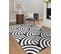 Tapis Moderne Mode 8629 Coquillages Crème / Noir 120x170 Cm