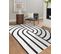 Tapis Moderne Mode 8631 Géométrique Crème / Noir 200x290 Cm