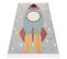 Tapis Yoyo Gd55 Gris / Bleu - Étoiles, La Roquette En Peluche Pour Enfants, Structure 80x150 Cm