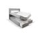 Lit Adulte 160x200 Cm Comolux  Rangement Matelas Ressorts Ensachés Surmatelas Et LED En Velours Gris