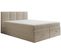 Lit Boxspring 160x200 Cm Prado Avec Rangement Et Matelas Ressorts Ensachés En Velours Beige