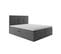 Lit Boxspring 200x200 Cm Top Matelas Ressorts Intégrés, Rangement, Surmatelas Velours Gris Foncé