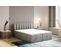 Lit Adulte 160x200 Cm City Matelas Ressorts Intégrés, Rangement, Surmatelas En Velours Gris Clair