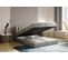 Lit Adulte 160x200 Cm City Matelas Ressorts Intégrés, Rangement, Surmatelas En Velours Gris Clair