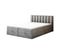 Lit Adulte 160x200 Cm City Matelas Ressorts Intégrés, Rangement, Surmatelas En Velours Gris Clair