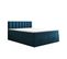 Ensemble 140x200 Cm Gusto Rangement Matelas Ressorts Ensachés Et Surmatelas En Velours Bleu