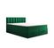 Ensemble 140x200 Cm Gusto Rangement Matelas Ressorts Ensachés Et Surmatelas En Velours Vert