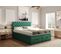 Lit Boxspring 140x200 Cm Louvre Rangement Et Matelas Ressorts Ensachés En Velours Vert