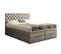 Lit Boxspring 140x200 Cm Louvre Rangement Et Matelas Ressorts Ensachés En Velours Gris Clair