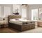 Lit Boxspring 160x200 Cm Louvre Rangement Et Matelas Ressorts Ensachés En Velours Beige