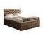 Lit Boxspring 200x200 Cm Louvre Rangement Et Matelas Ressorts Ensachés En Velours Beige