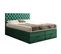 Lit Boxspring 200x200 Cm Louvre Rangement Et Matelas Ressorts Ensachés En Velours Vert