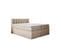 Lit Adulte 140x200 Cm Miami Matelas Ressorts Ensachés Surmatelas Et Tiroirs Velours Beige