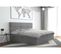 Lit Boxspring 200x200 Cm Top Matelas Ressorts Intégrés, Rangement, Surmatelas En Velours Gris Clair