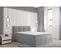 Lit Boxspring 180x200 Cm Prado Avec Rangement Et Matelas Ressorts Ensachés En Velours Gris Clair