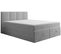 Lit Boxspring 180x200 Cm Prado Avec Rangement Et Matelas Ressorts Ensachés En Velours Gris Clair