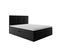 Lit Boxspring 160x200 Cm Top Avec Matelas Ressorts Intégrés, Rangement, Surmatelas En Velours Noir