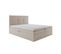 Lit Boxspring 160x200 Cm Top Avec Matelas Ressorts Intégrés, Rangement, Surmatelas En Velours Beige