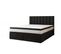 Lit Boxspring 140x200 Cm Bond Avec Rangement Et Matelas Ressorts Ensachés En Tissu Velours Noir