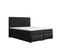 Lit Boxspring 200x200 Cm Lupin Avec Matelas Ressorts Intégrés, Rangement, Surmatelas En Velours Noir