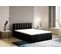 Lit Boxspring 160x200 Cm City Avec Matelas Ressorts Intégrés, Rangement, Surmatelas En Velours Noir