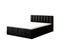 Lit Boxspring 160x200 Cm City Avec Matelas Ressorts Intégrés, Rangement, Surmatelas En Velours Noir