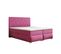 Lit Adulte 140x200 Cm Lupin Avec Matelas Ressorts Intégrés, Rangement, Surmatelas En Velours Rose