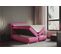 Lit Adulte 180x200 Cm Lupin Avec Matelas Ressorts Intégrés, Rangement, Surmatelas En Velours Rose