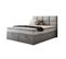 Lit Adulte 140x200 Cm Tropea Rangement Et Matelas Ressorts Ensachés En Tissu Velours Gris